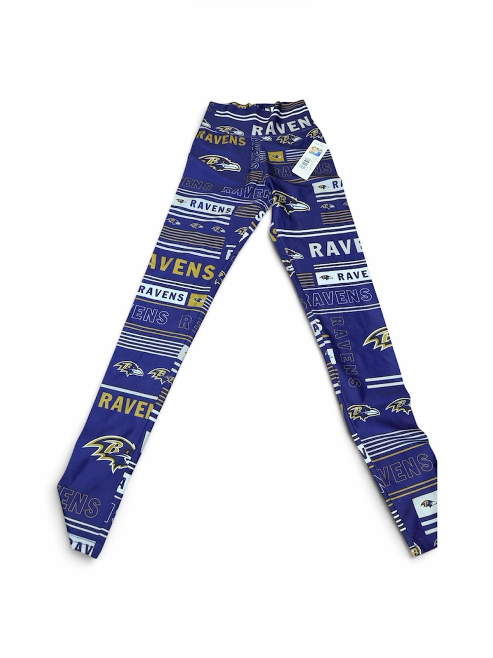 NFL Baltimore Ravens Purple and Gold Logo Leggings NWT